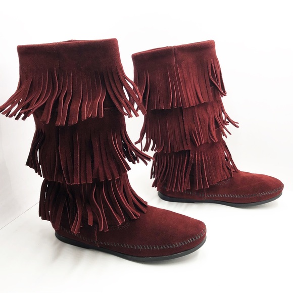 {Minnetonka} Three Fringe Mocassin - Picture 13 of 14